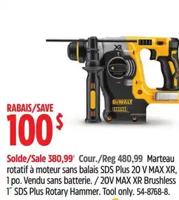 Canadian Tire DEWALT 20V MAX XR Brushless 1˝ SDS Plus Rotary Hammer offer