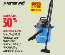 Canadian Tire Mastervac 18.9L Wet/Dry Vacuum offer