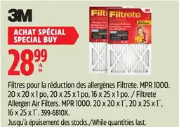 Canadian Tire 3M Filtrete Allergen Air Filters offer
