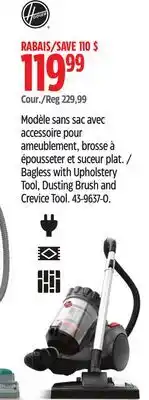 Canadian Tire Hoover Bagless with Upholstery Tool offer