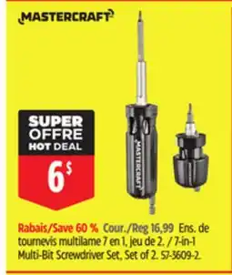 Canadian Tire Mastercraft 7-in-1 Multi-Bit Screwdriver Set offer