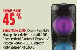 Canadian Tire Proscan Portable LED Bluetooth Party Speaker offer