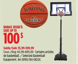 Canadian Tire Selected Basketball Equipment offer
