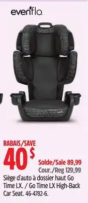 Canadian Tire Evenflo Go Time LX High-Back Car Seat offer