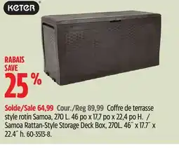 Canadian Tire Keter Samoa Rattan-Style Storage Deck Box offer