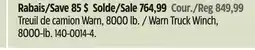 Canadian Tire Warn Truck Winch offer
