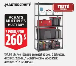 Canadian Tire Mastercraft 5-Shelf Metal & Wood Rack offer