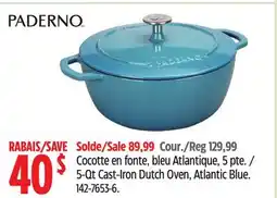 Canadian Tire PADERNO 5-Qt Cast-Iron Dutch Oven offer