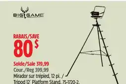 Canadian Tire Big Game Tripod 12´ Platform Stand offer