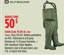 Canadian Tire Outbound PVC Bootfoot Chest Waders offer