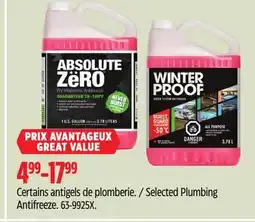 Canadian Tire Selected Plumbing Antifreeze offer
