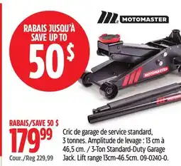Canadian Tire Motomaster 3-Ton Standard-Duty Garage Jack. Lift range 13cm-46.5cm offer