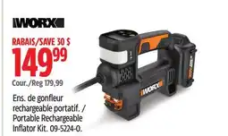Canadian Tire Worx Portable Rechargeable Inflator Kit offer