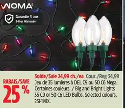 Canadian Tire NOMA Big an Bright Lights 35 C9 or 50 C6 LED Bulbs offer