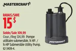 Canadian Tire Mastercraft 1⁄3-HP Submersible Utility Pump offer