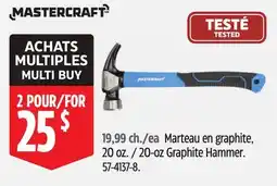 Canadian Tire Mastercraft 20-oz Graphite Hammer offer
