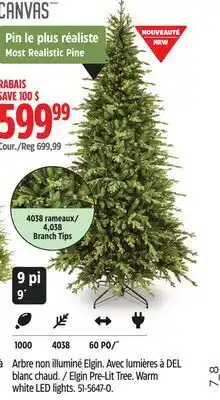 Canadian Tire Canvas Elgin Pre-Lit Tree offer