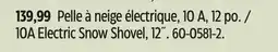 Canadian Tire Certified 10A Electric Snow Shovel, 12˝ offer