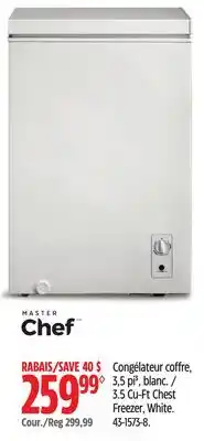 Canadian Tire Master Chef 3.5 Cu-Ft Chest Freezer offer