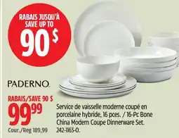 Canadian Tire Paderno 16-Pc Bone China Modern Coupe Dinnerware Set offer