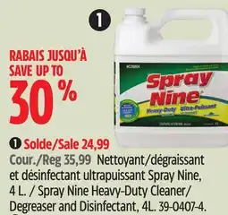 Canadian Tire Spray Nine Heavy-Duty Cleaner/ Degreaser and Disinfectant offer