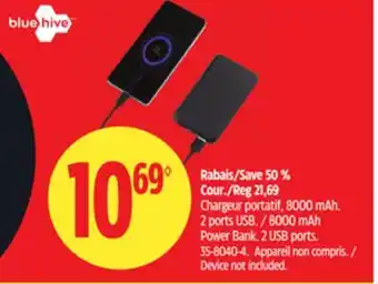 Canadian Tire Bluehive 8000 mAh Power Bank offer
