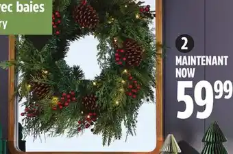 Canadian Tire 24˝ Pre-Lit Cedar Berry Wreath offer