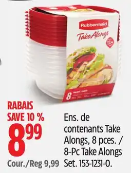 Canadian Tire Rubbermaid 8-Pc Take Alongs Set offer