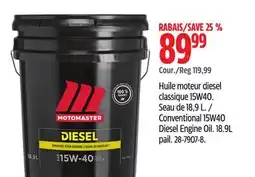 Canadian Tire Motomaster Conventional 15W40 Diesel Engine Oil offer