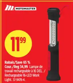 Canadian Tire Motomaster Rechargeable 16-LED Work Light offer