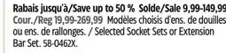 Canadian Tire Mastercraft Selected Socket Sets or Extension Bar Set offer