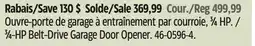 Canadian Tire Chamberlain 3β4-HP Belt-Drive Garage Door Opener offer