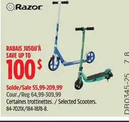 Canadian Tire Razor Selected Scooters offer