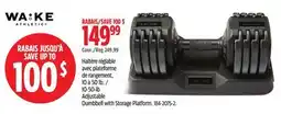 Canadian Tire WA:KE Athletic 10-50-lb Adjustable Dumbbell with Storage Platform offer