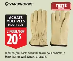 Canadian Tire YARDWORKS Men's Leather Work Gloves offer