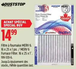 Canadian Tire Duststop MERV 6 Furnace Filter offer