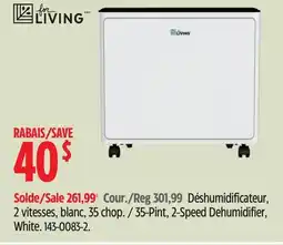 Canadian Tire For Living 35-Pint, 2-Speed Dehumidifier offer