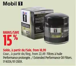 Canadian Tire Mobil 1 Extended Performance Oil Filters offer