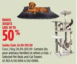 Canadian Tire Selected Pet Beds and Cat Towers offer