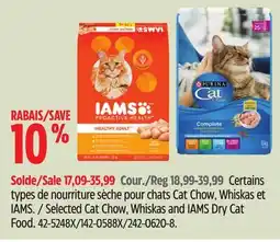 Canadian Tire Selected Cat Chow, Whiskas and IAMS Dry Cat Food offer