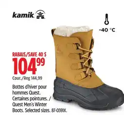 Canadian Tire Kamik Quest Men's Winter Boots offer