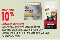Canadian Tire Selected World's Best et Arm & Hammer Cat Litter offer