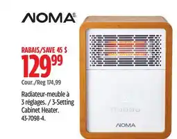 Canadian Tire Noma 3-Setting Cabinet Heater offer