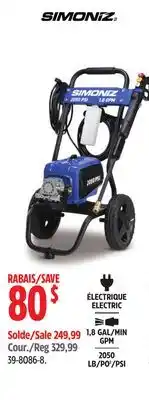Canadian Tire Simoniz 2050 PSI Electric Pressure Washer with Foam Blaster offer