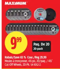 Canadian Tire Maximum 41β2Λ Cut-Off Wheels, 20-Pk offer