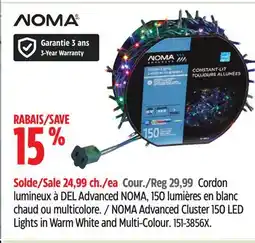 Canadian Tire NOMA Advanced Cluster 150 LED Lights in Warm White and Multi-Colour offer