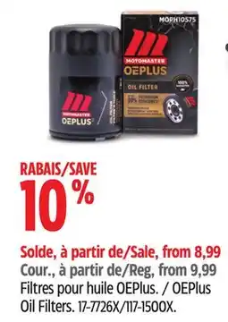 Canadian Tire Motomaster OEPlus Oil Filters offer