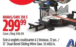 Canadian Tire Mastercraft 12˝ Dual-Bevel Sliding Mitre Saw offer