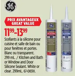 Canadian Tire Ge Silicone Kitchen and Bath or Window and Door Silicone Sealant White or clear. 299mL offer