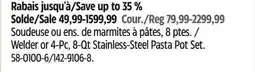 Canadian Tire Welder or 4-Pc, 8-Qt Stainless-Steel Pasta Pot Set offer